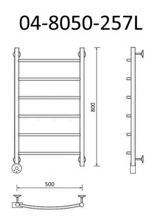 Полотенцесушитель электрический Маргроид В4 Р80*50 хром 04-8050-257L